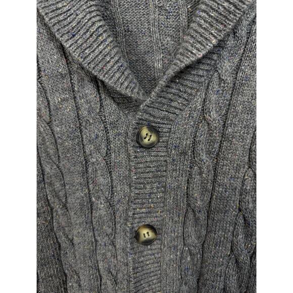 Men's asos Sweater Sz XL Button Up Shawl Collor Cable Knit Wool Blend - Picture 3 of 12
